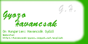 gyozo havancsak business card