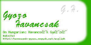 gyozo havancsak business card